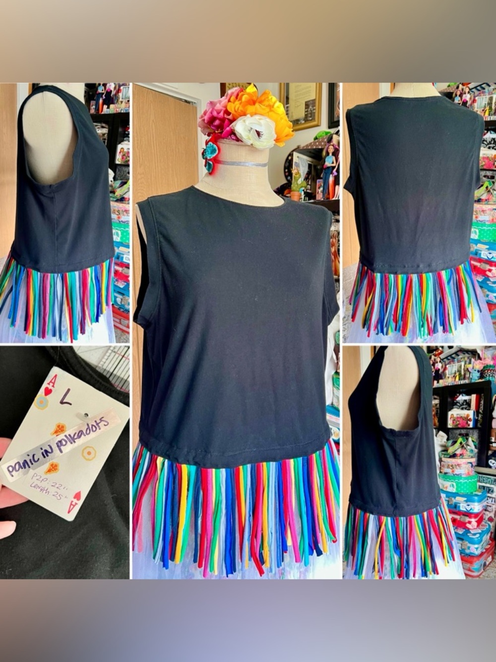 Colorful Fringe Tank Shirt 🌈